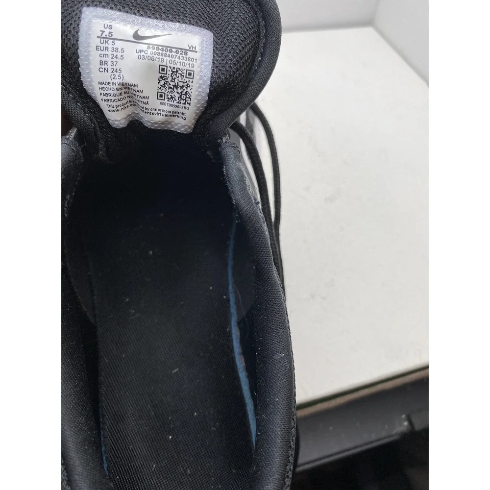 Nike Women's Air Max Thea Black Black White 599409-028 Size 7.5 Sneakers.